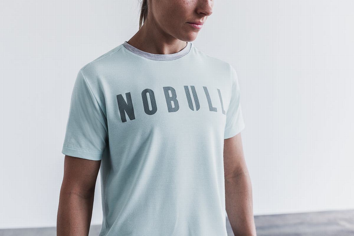 Nobull Boxy Women\'s T Shirts Blue | Australia (UK4301)